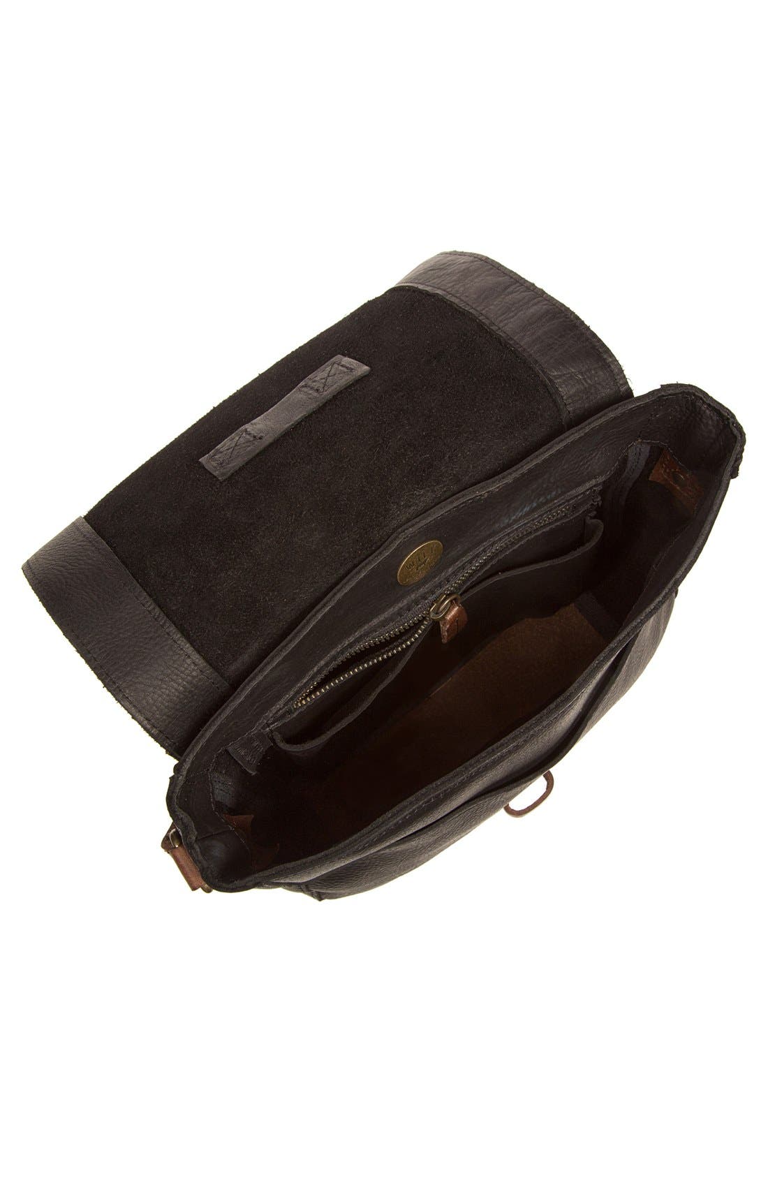 'Seneca' Leather Crossbody Bag, Alternate, color, BLACK