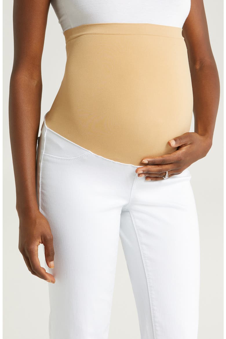 Better Butter Over the Bump Ankle Straight Leg Maternity Jeans, Alternate, color, WHITE