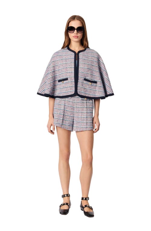 Maje Tweed Cape With Contrasting Trim