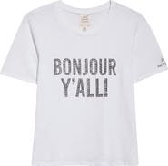 Cinq à Sept Bonjour Yall Embellished Shrunken Cotton T-Shirt