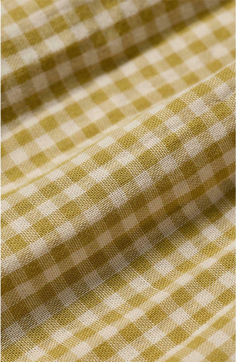 Pact Organic Cotton Coastal Double Gauze Poet Sleeve Dress, Alternate, color, Gold Gingham