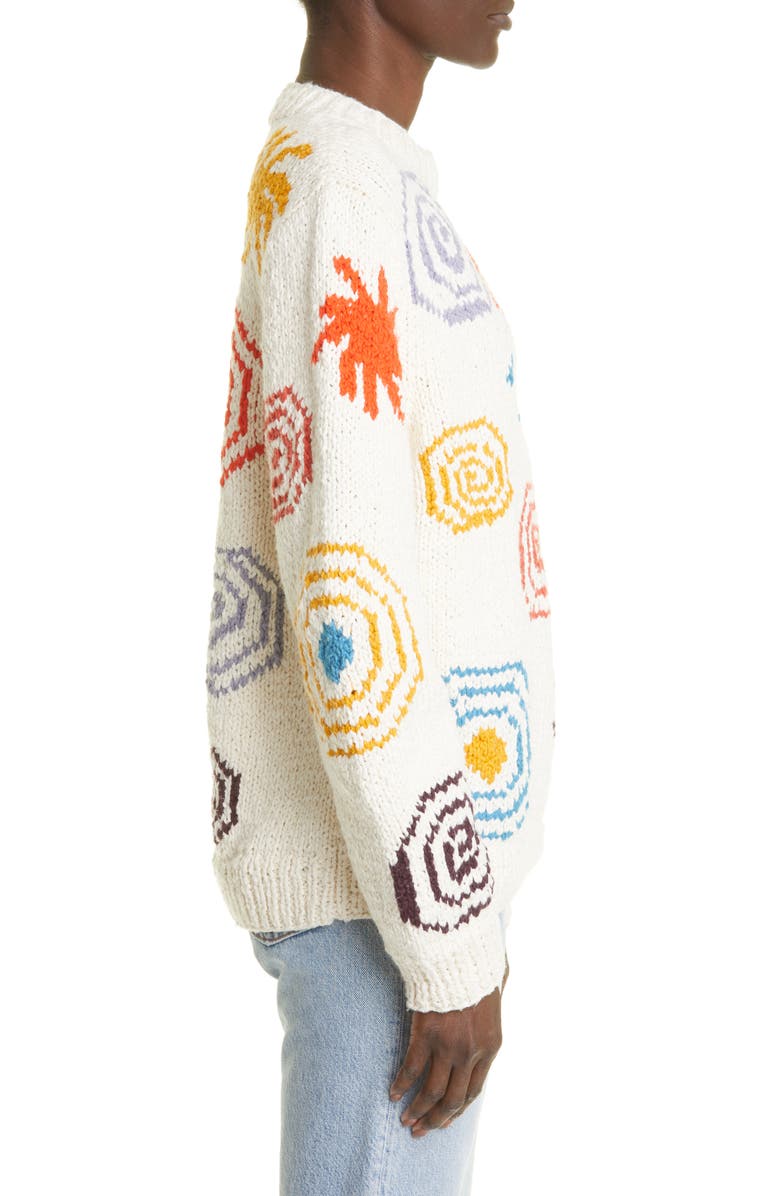 The Elder Statesman Stars & Spirals Organic Cotton Sweater, Alternate, color, 