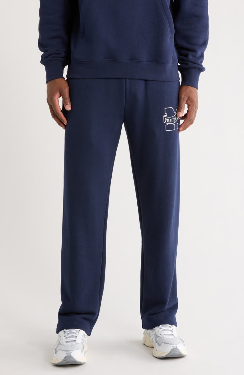 Museum of Peace & Quiet Banner Cotton Fleece Sweatpants, Main, color, Navy
