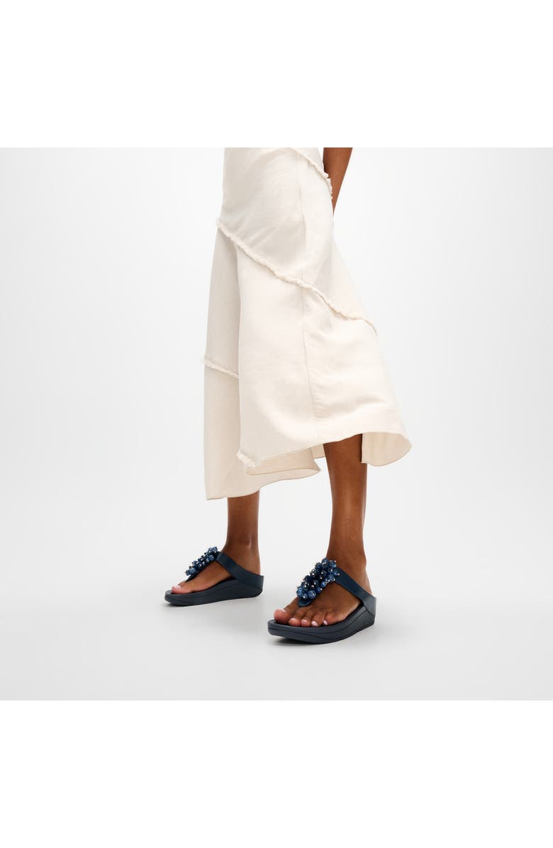 FitFlop Fino Bead Cluster Sandals, Alternate, color, Midnight Navy