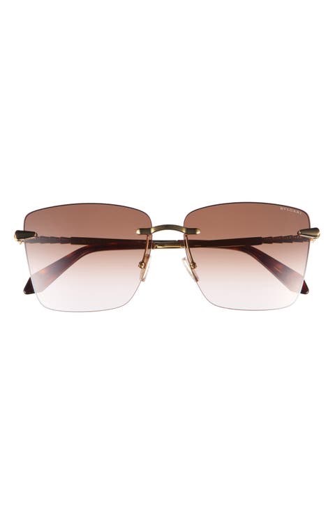 Serpenti Viper Rimless Square Sunglasses