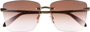 BVLGARI Serpenti Viper Rimless Square Sunglasses