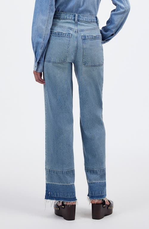 Madewell The Emmett Release Hem Patch Pocket Wide Leg Jeans In Banning Wash