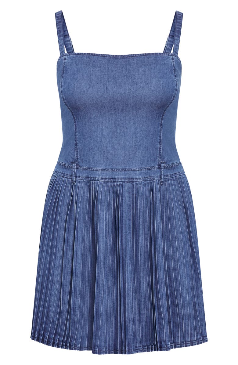 City Chic Skye Fit & Flare Denim Minidress, Alternate, color,