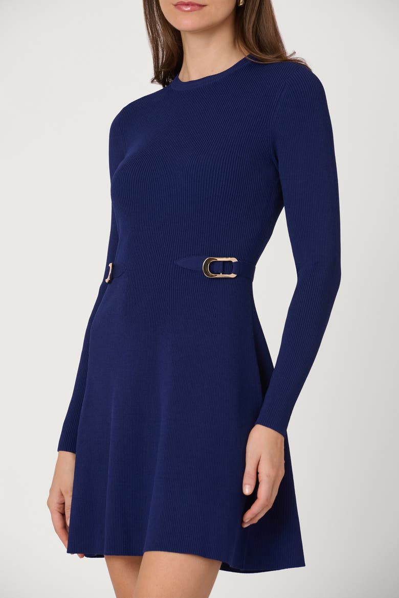 Buckle Knit Janice Dress, Alternate, color, Navy Blue
