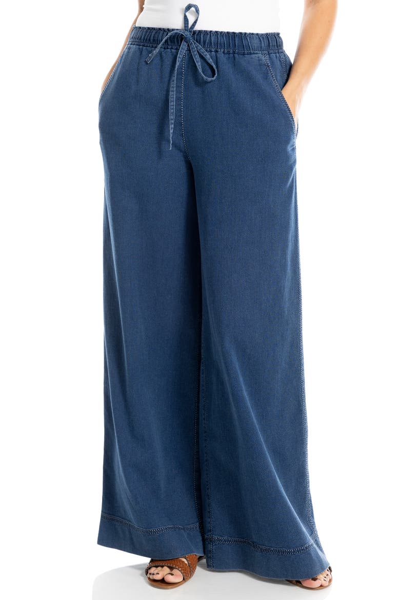 Pique Wide Leg Pants, Alternate, color, DARK WASH INDIGO