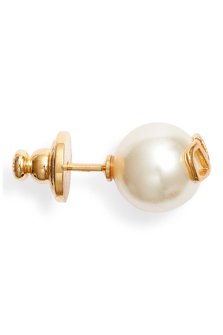 VLOGO Imitation Pearl Stud Earrings, Alternate, color, ORO 18/CREAM