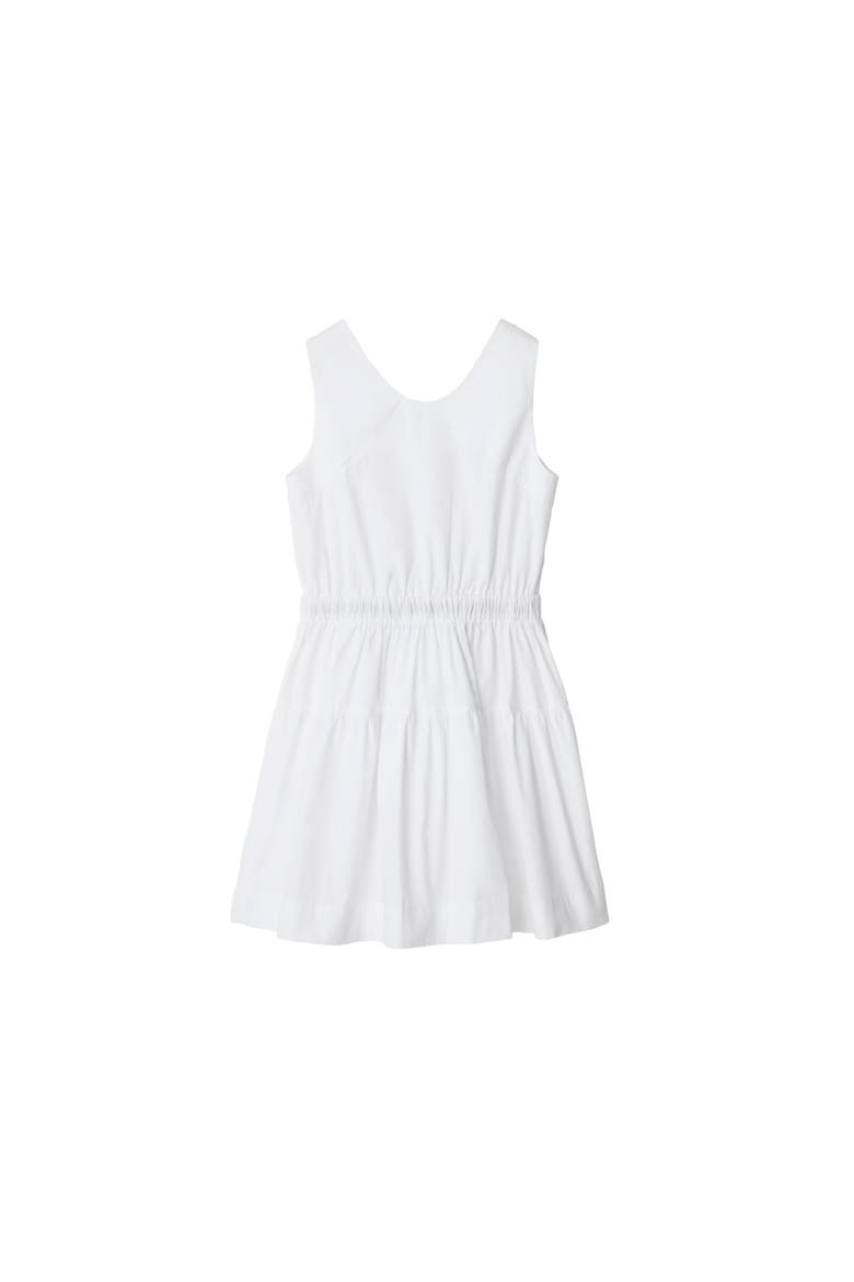 Check Trim Cotton Dress, Alternate, color, White