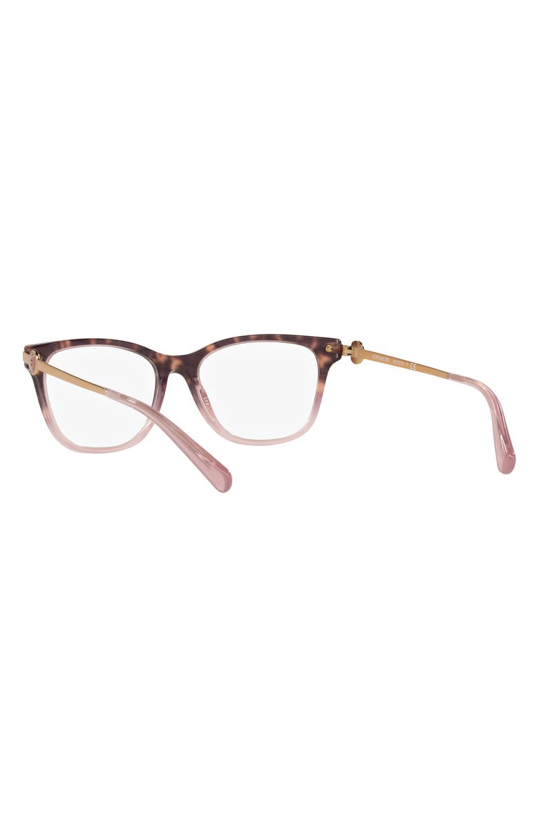 COACH 53mm Rectangular Optical Glasses, Alternate, color, Rose Tortoise / Demo Lens