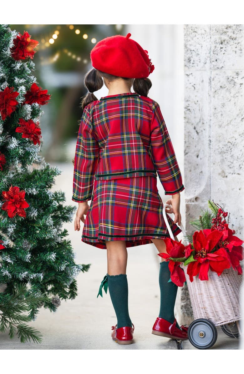Mia Belle Girls Made For Fashionistas Festive Blazer And Skirt Set, Alternate, color, Red