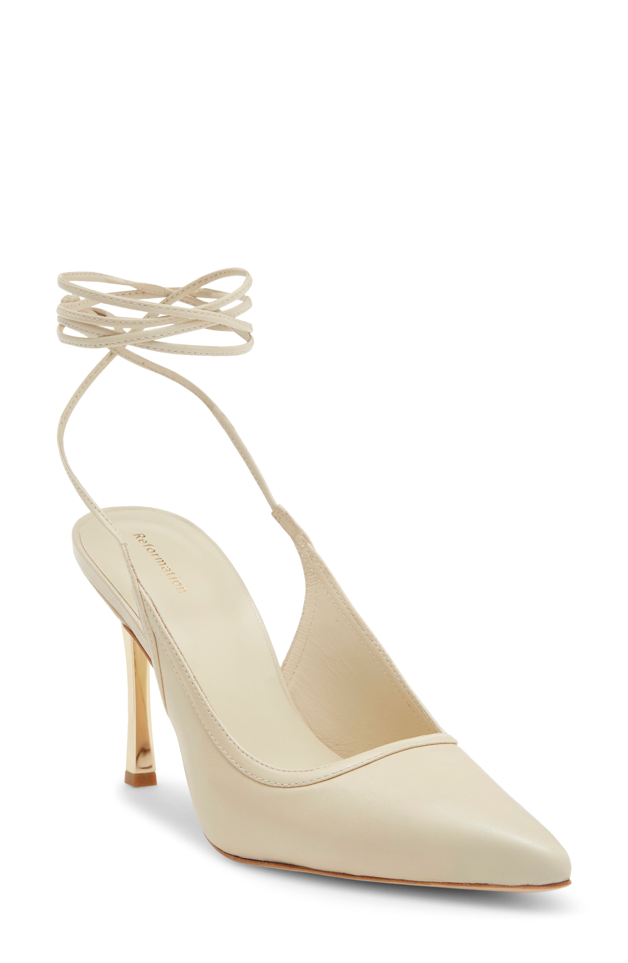 Paris Heeled Ankle Tie Pump