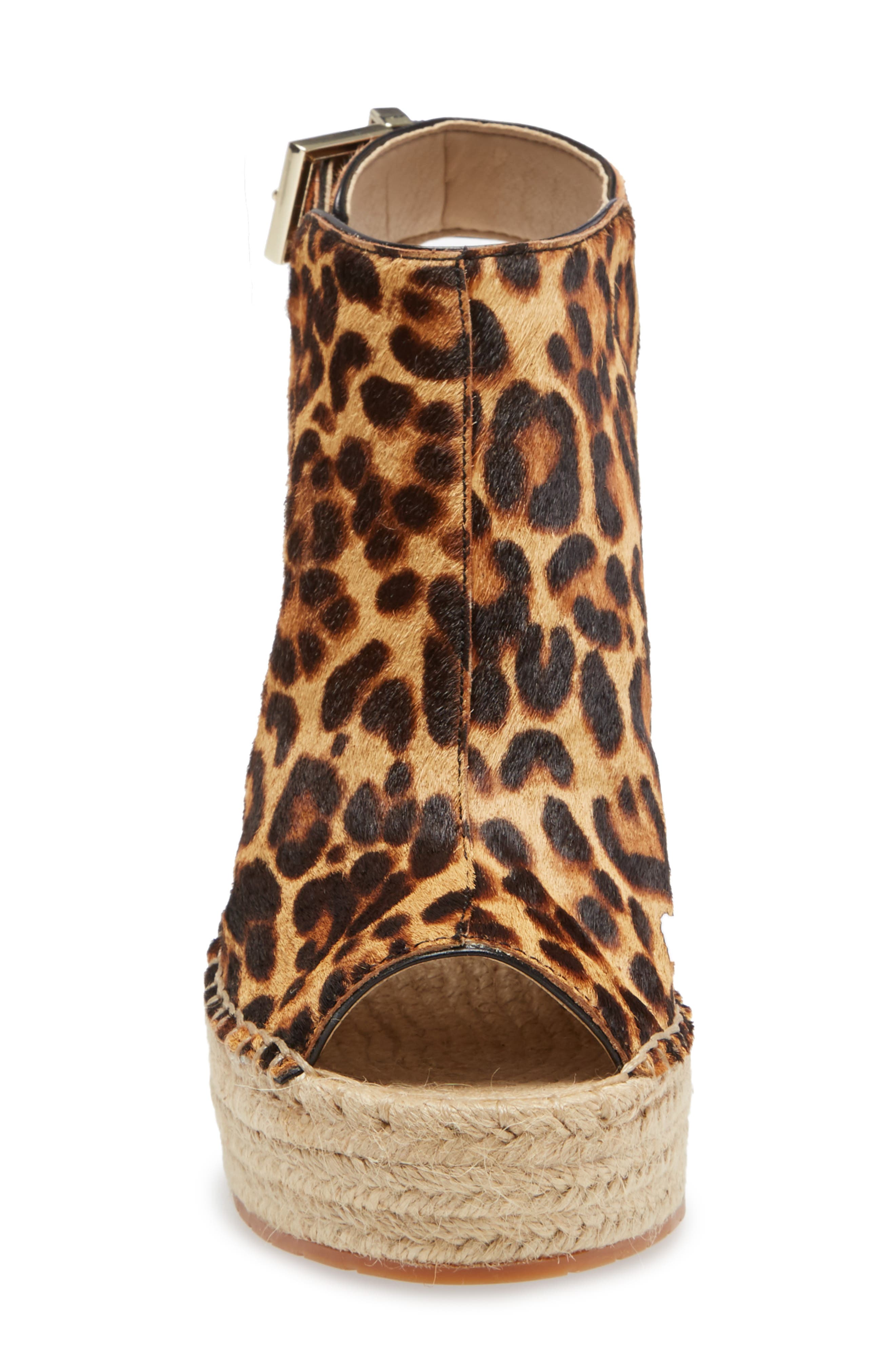 'Olivia' Espadrille Wedge Sandal, Alternate, color, NATURAL LEOPARD CALF HAIR