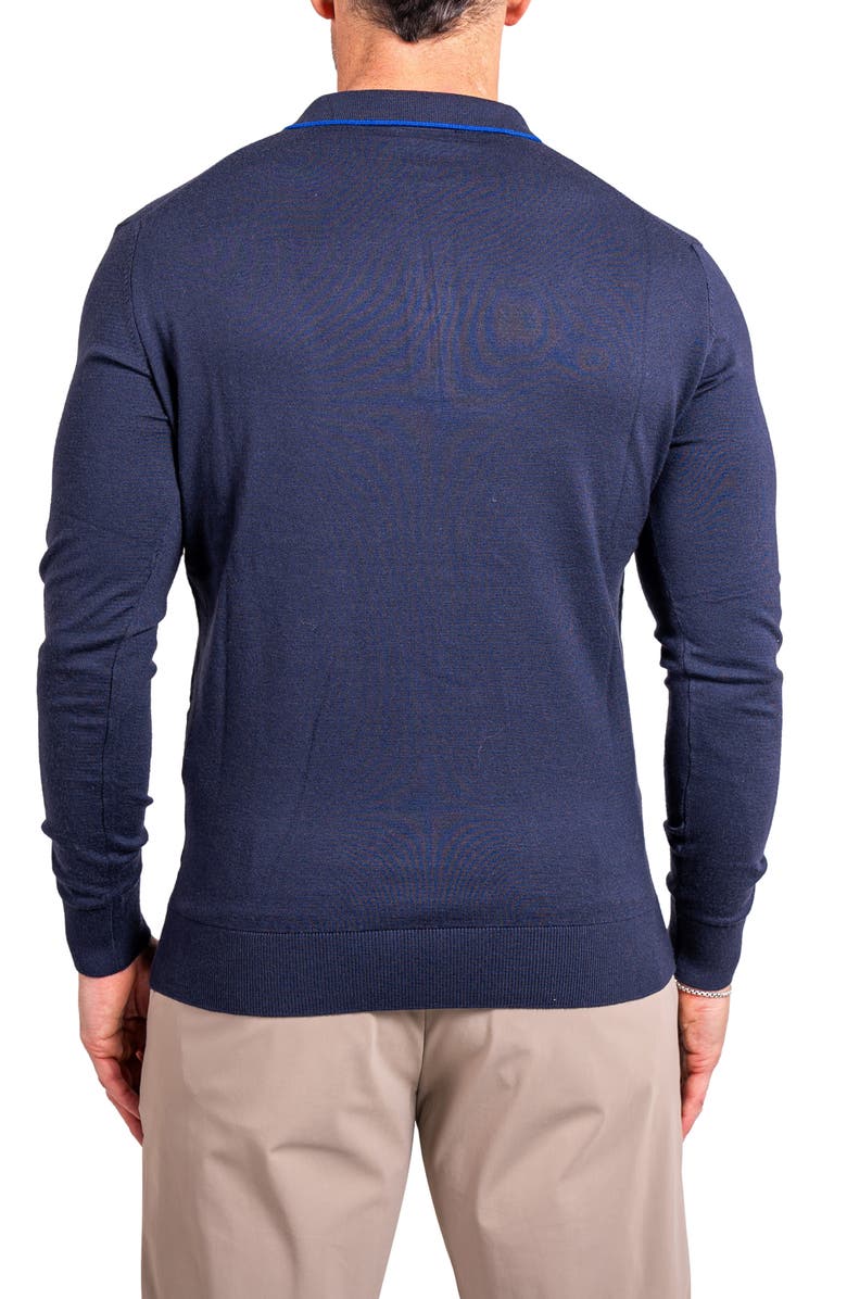 Maceoo Knitted Passion Quarter Zip Sweater, Alternate, color, Blue