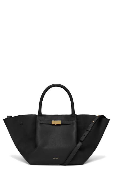 New York Leather East/West Midi Tote