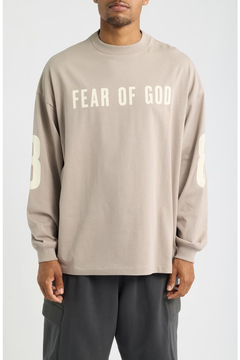 Merch Oversize Long Sleeve Cotton Graphic T-Shirt, Main, color, SEAL