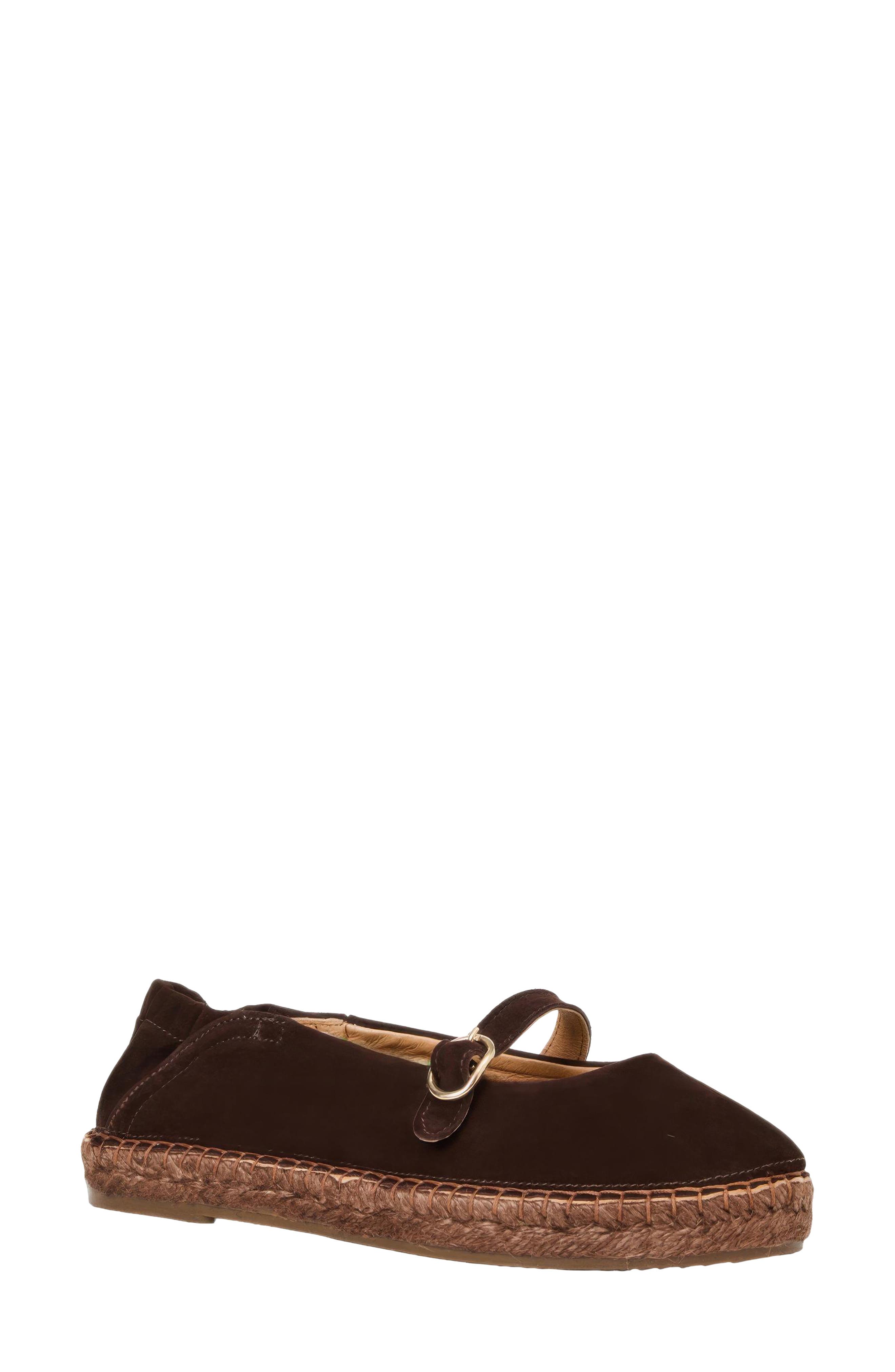 Carlita Espadrille Mary Jane Flat, Main, color, DARK BROWN SUEDE