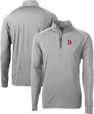 Cutter & Buck Men's Cutter & Buck Gray Denver Broncos Adapt Eco Knit Stretch Recycled Big & Tall Quarter-Zip Throwback Pullover Top