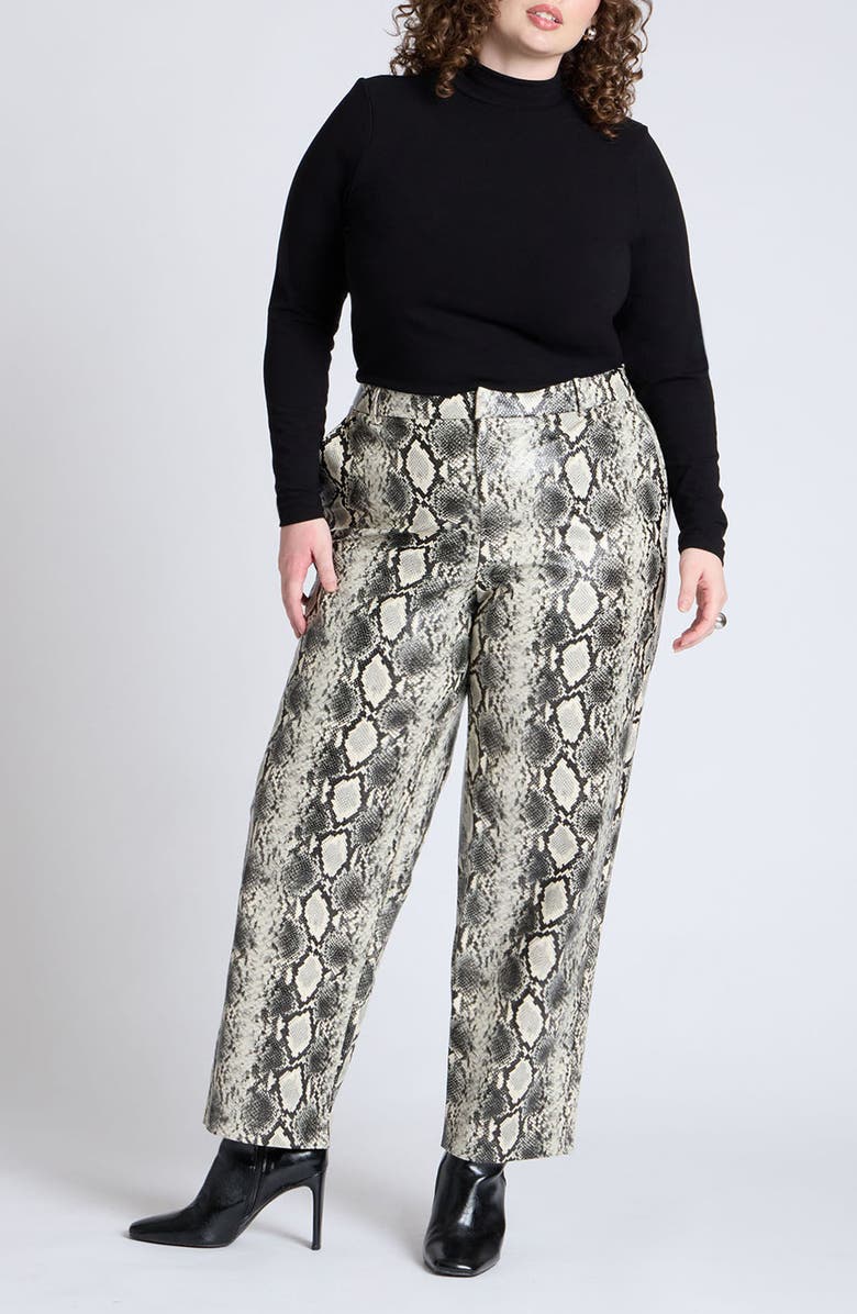 ELOQUII Snake Embossed Faux Leather Pants, Alternate, color, 