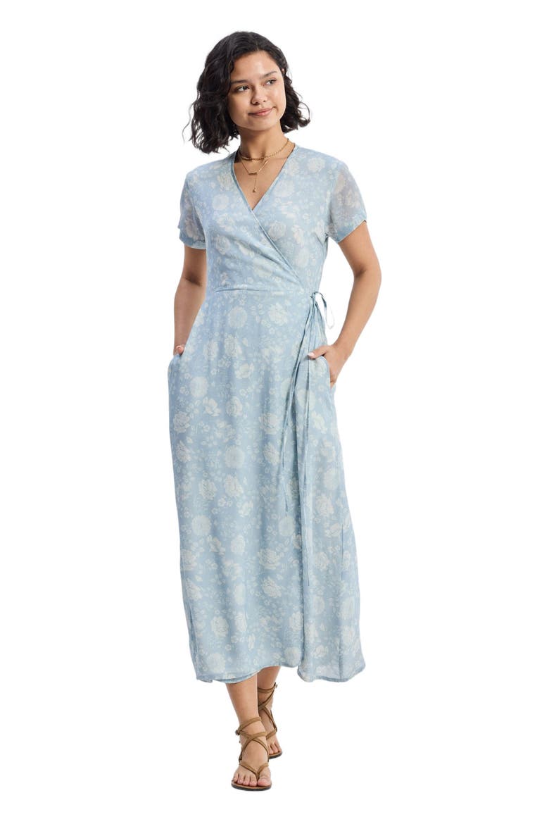Maxi Wrap Dress in Florals, Alternate, color, Floral Whispers