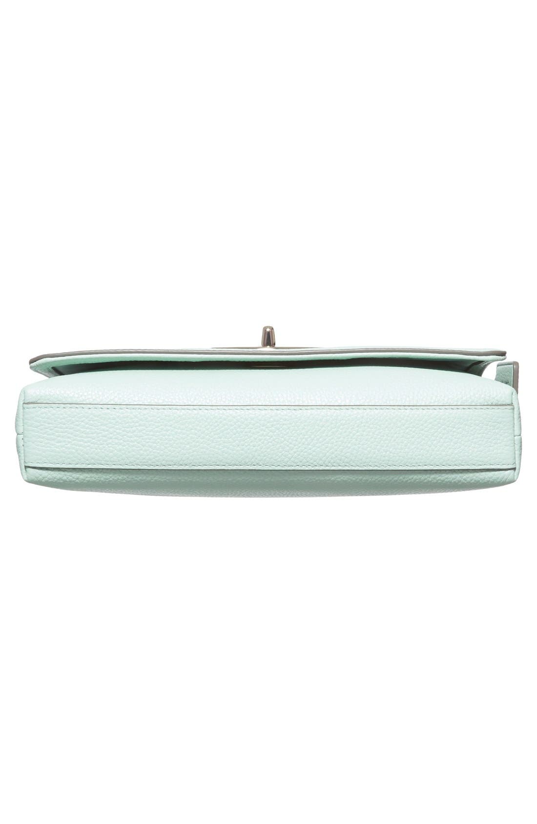 'Crosstown' Pebbled Leather Crossbody Bag, Alternate, color, SEAGLASS/ SILVER