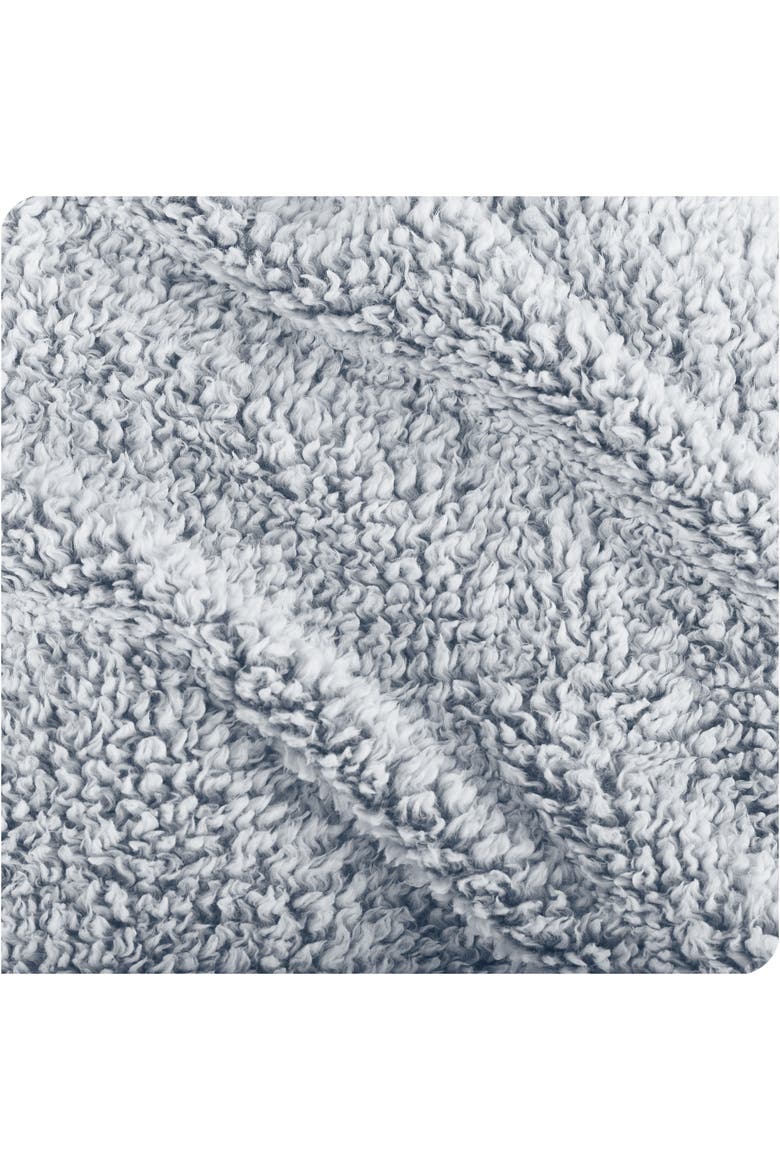 Tipped Faux Shearling Blanket, Alternate, color, Dusty Blue