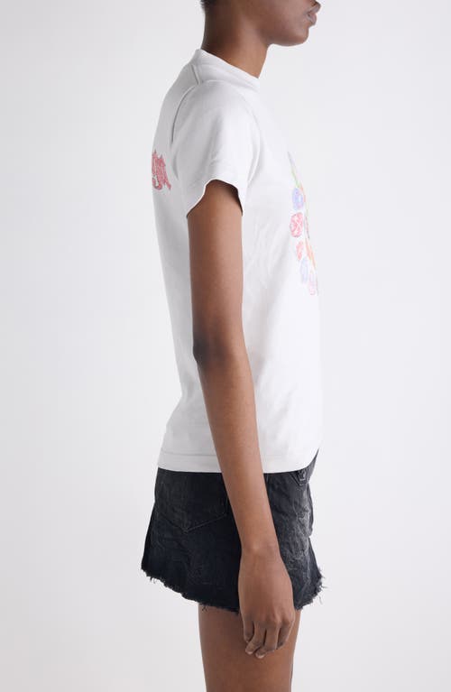 Balenciaga Women Graphic Logo Crew Neck T-shirt In White
