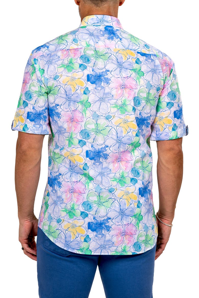 Galileo Marthy Short Sleeve Button-Up Shirt, Alternate, color, WHITE/MULTI