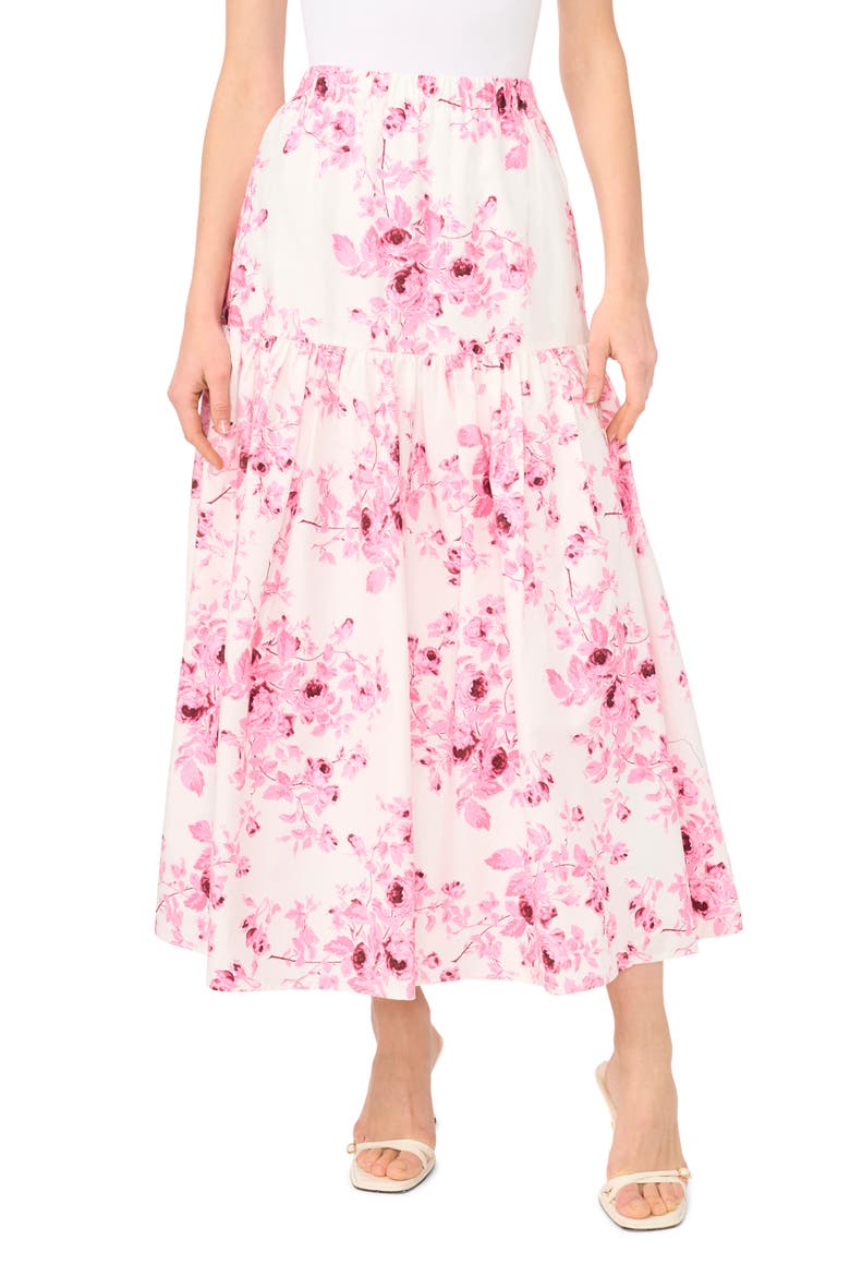 Tiered Print Cotton Maxi Skirt, Main, color, ORCHID SMOKE