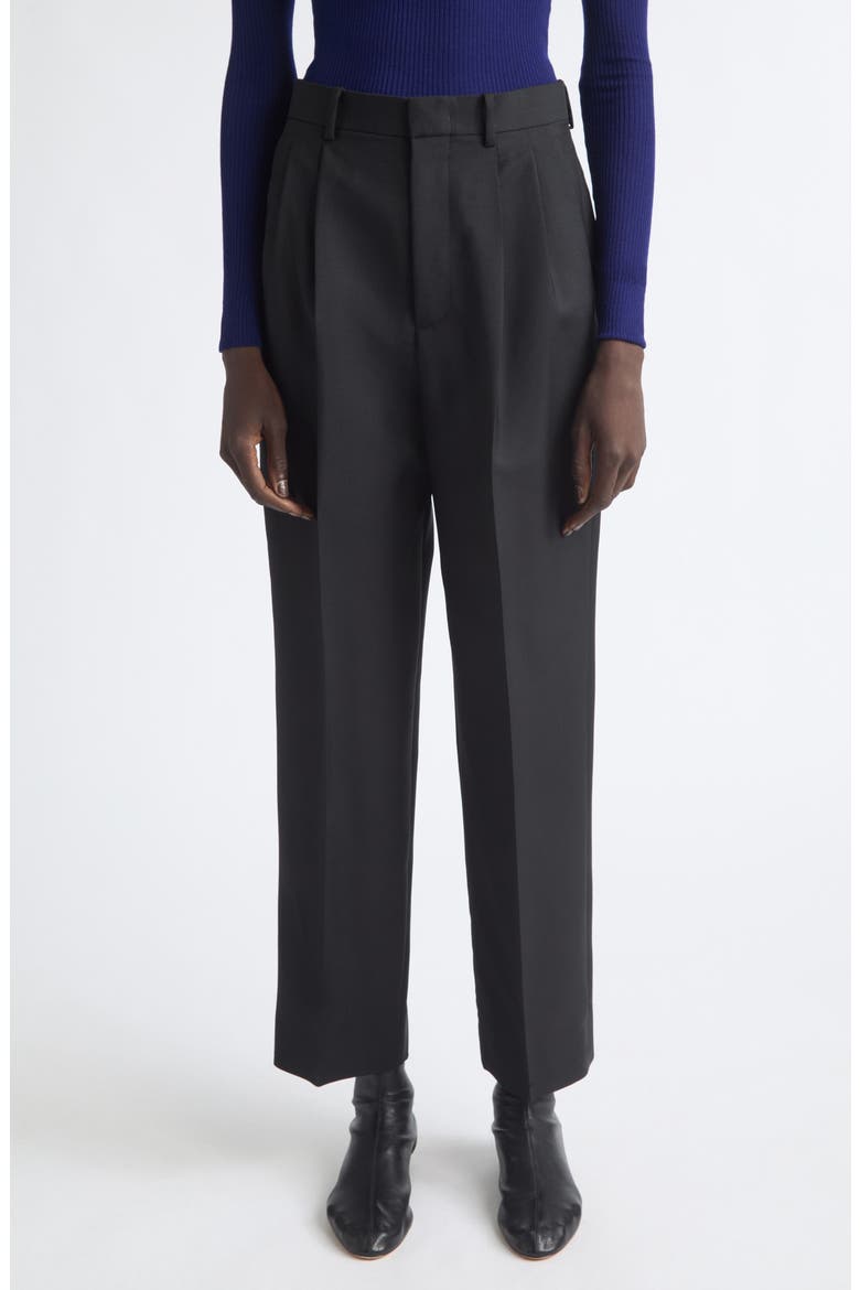Relaxed Straight Leg Trousers, Main, color, BLACK