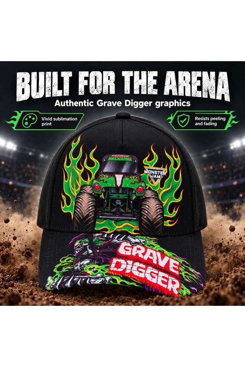 Grave Digger Baseball Cap (toddler & Little Kid), Alternate, color, Grave Digger Black