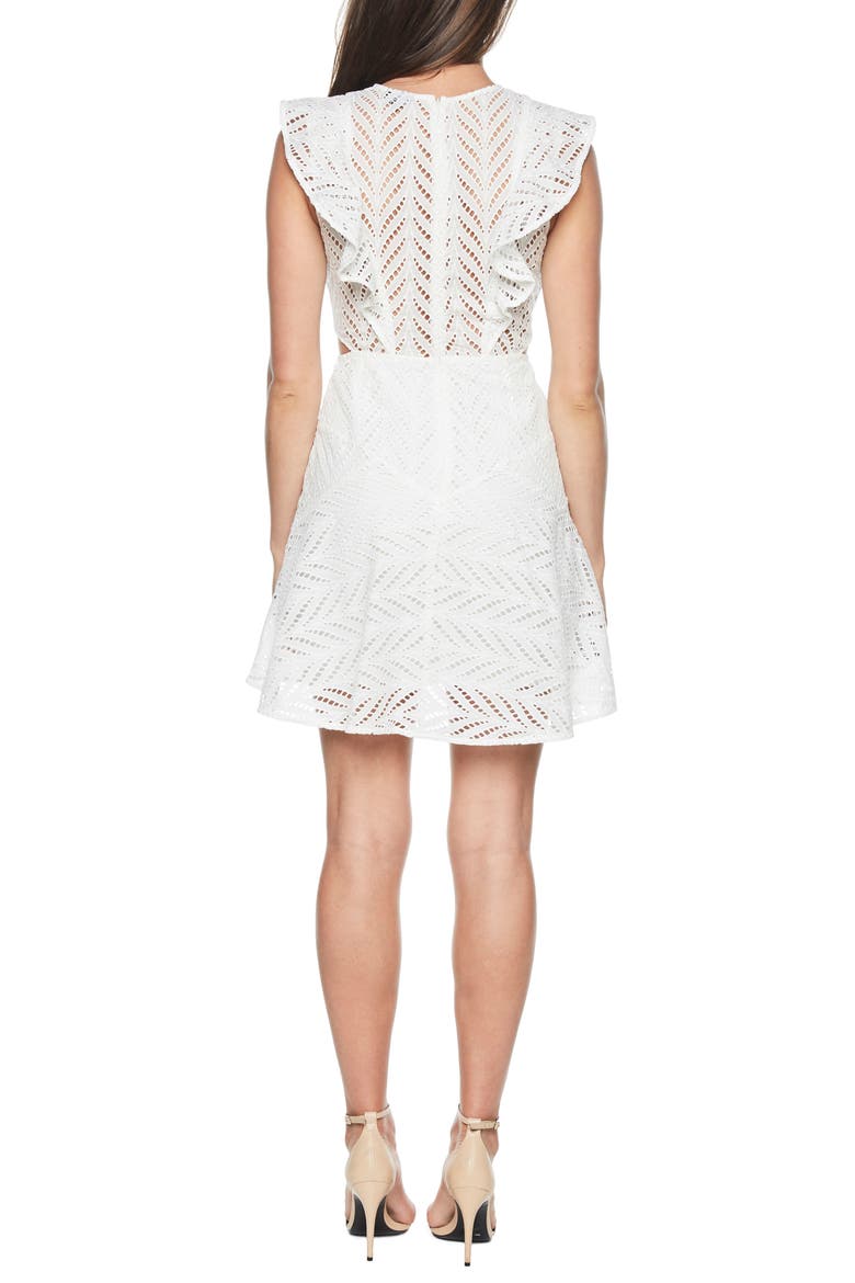 Kira Crochet Ruffle Dress, Alternate, color, IVORY