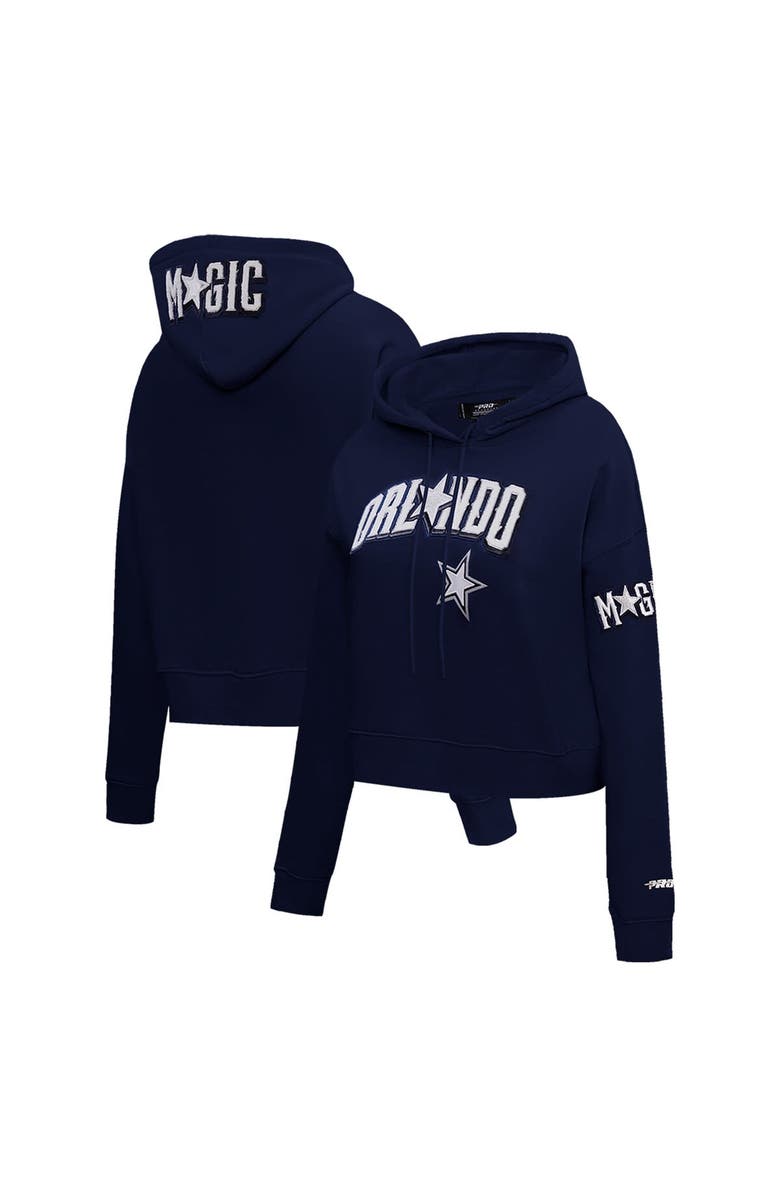 PRO STANDARD Women's Pro Standard Navy Orlando Magic 2023/24 City Edition Cropped Pullover Hoodie, Alternate, color, Navy