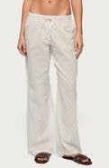 EDIKTED Embroidered Cotton Drawstring Pants