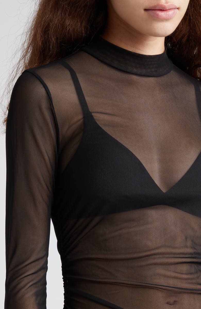 FARM Rio Long Sleeve Sheer Mesh Shirt, Alternate, color, 