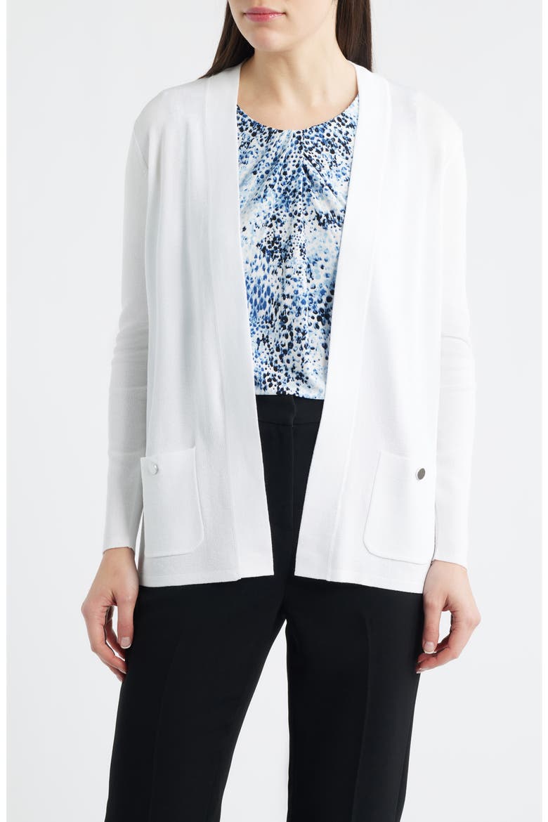 Malibu Open Front Cardigan, Main, color, CRISP WHITE
