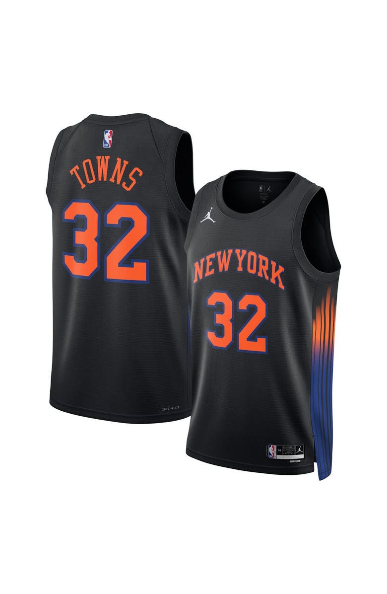 Jordan Brand Unisex Jordan Brand Karl-Anthony Towns Black New York Knicks Swingman Jersey - Statement Edition, Main, color, Black