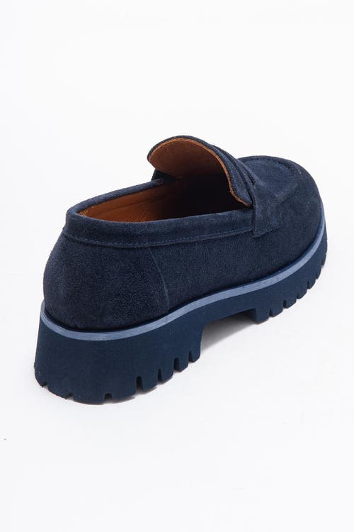 Forever & Always Shoes Vionel Leather Loafer In Blue
