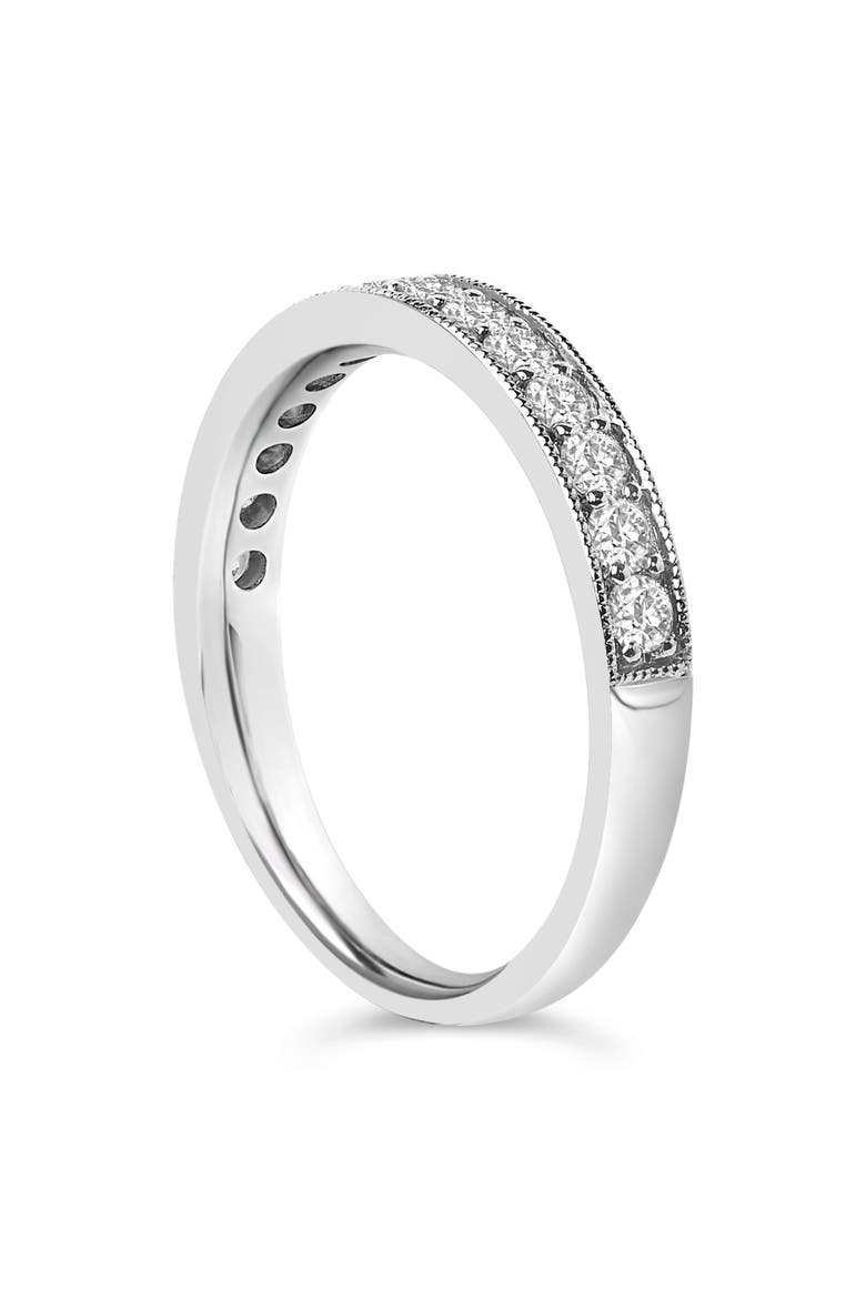 14K Gold 1/2 Cttw Round Diamond Milgrain Wedding Band, Alternate, color, White