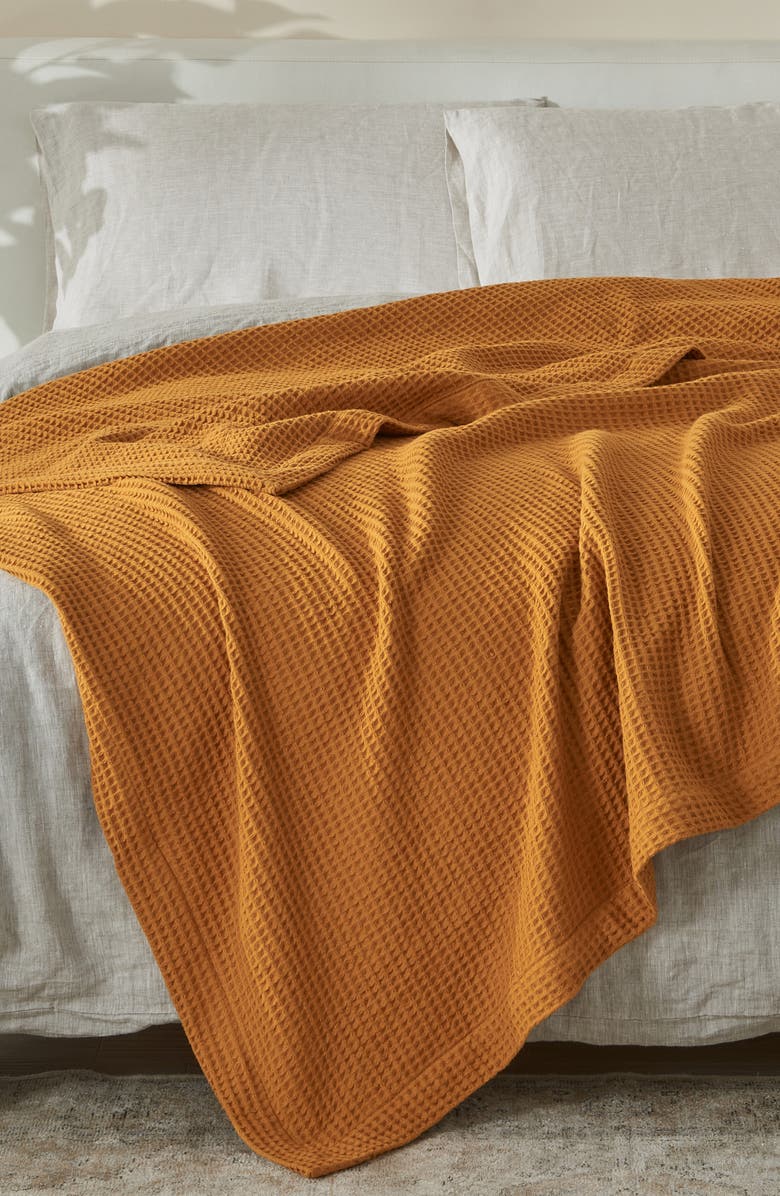 Patina Vie Maison Cotton Waffle Weave Blanket, Alternate, color, Bronze