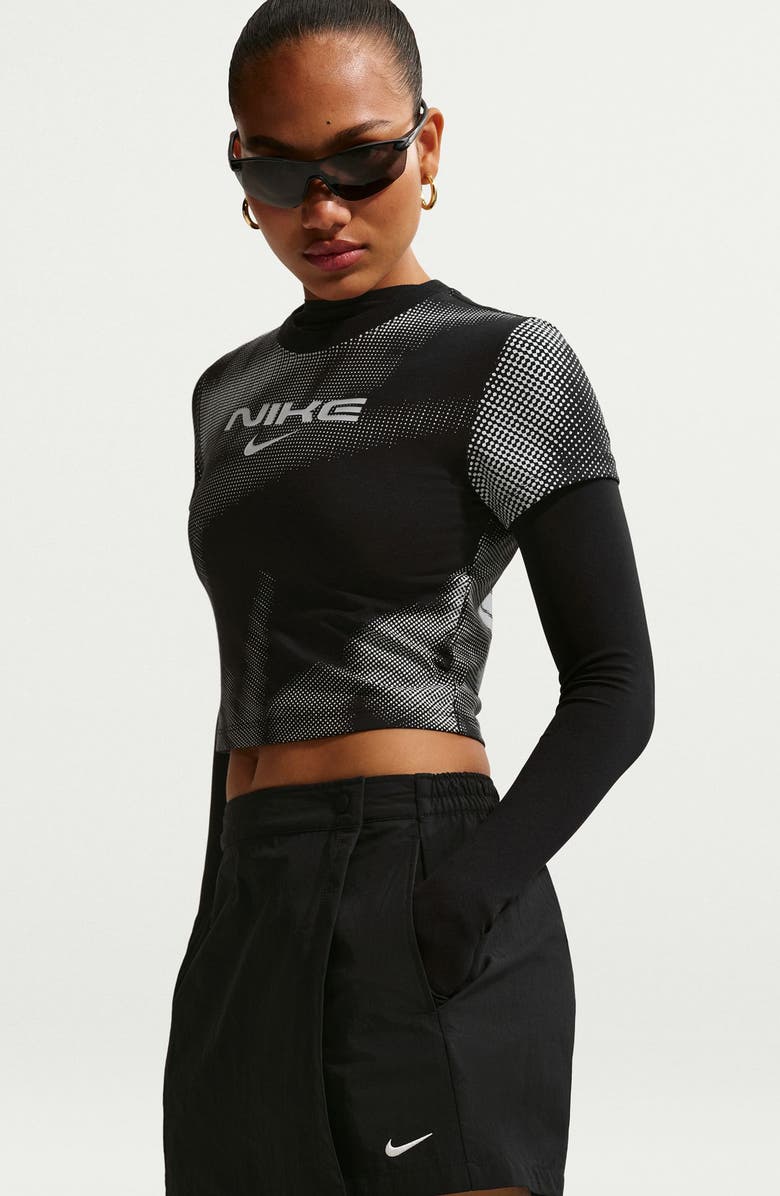 Nike Sportswear Mid Rise Skort, Alternate, color, Black/ Sail