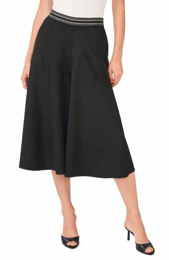 Faux Suede Wide Leg Culotte Pants