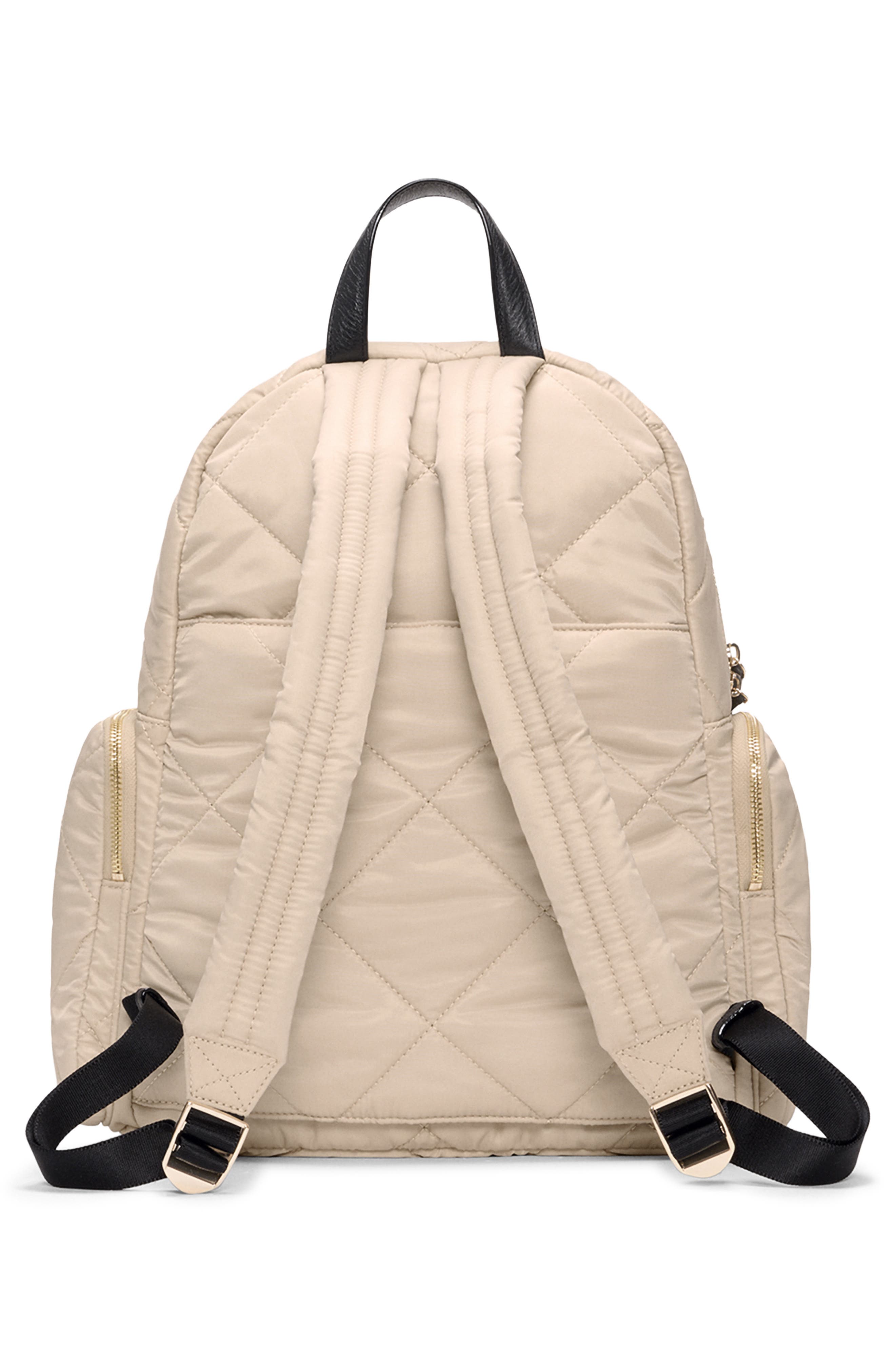 Madison Quilted Nylon Backpack, Alternate, color, SAND/ BLACK