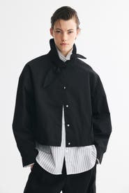 H&M Scarf-Collar Bubble-Hem Jacket