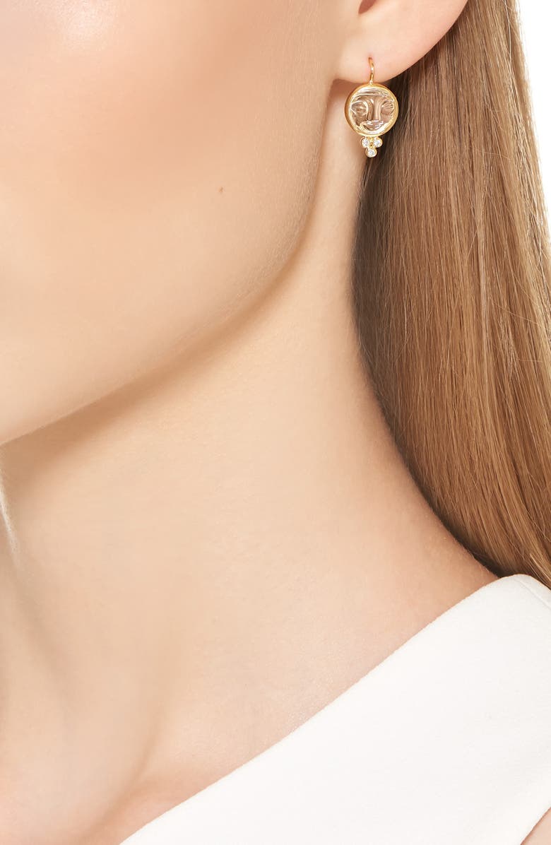 Temple St. Clair Moonface Diamond & Rock Crystal Earrings, Alternate, color,