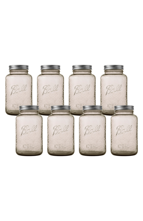 Vintage Glass Mason Jars, 32 Ounce, Pack of 8