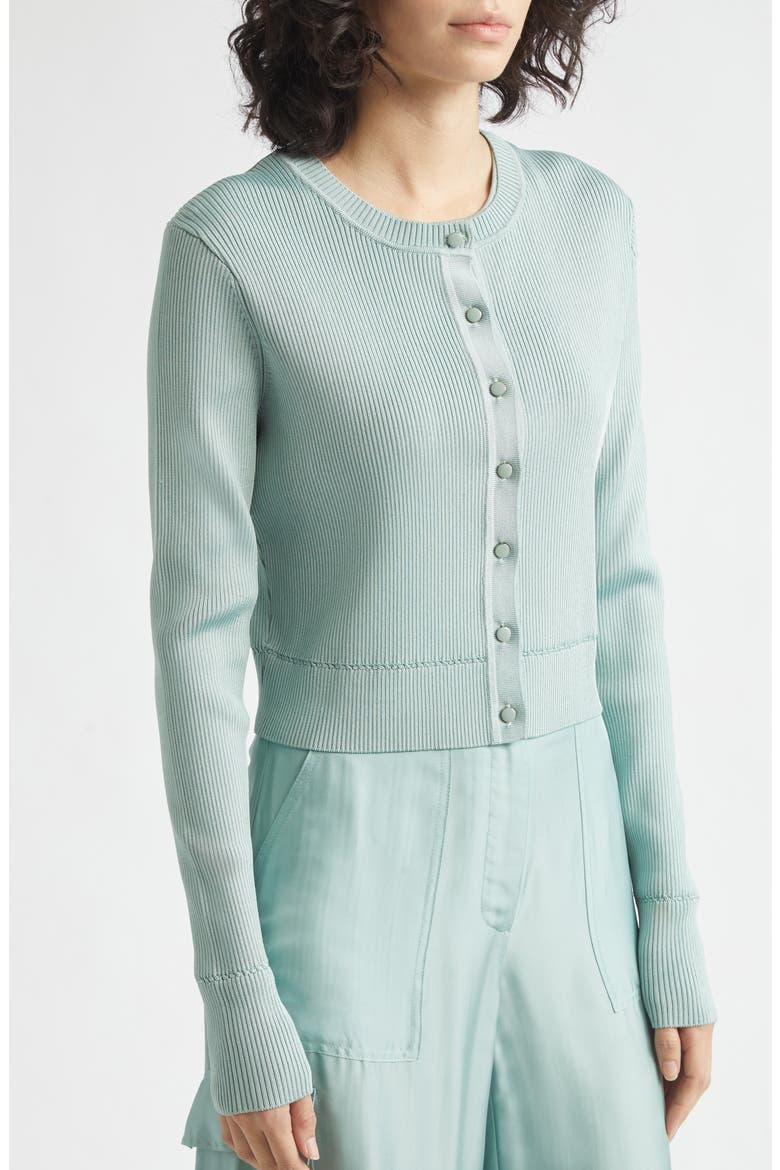 Zoe Crop Fitted Cardigan, Alternate, color, SEABREEZE